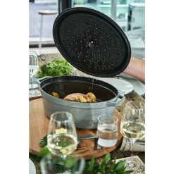 Staub Cocotte 37 Cm, Ovalado, Gris Grafito, Hierro Fundido -Cocina Comercio 424418996