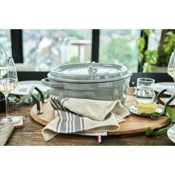 Staub Cocotte 37 Cm, Ovalado, Gris Grafito, Hierro Fundido -Cocina Comercio 424419007