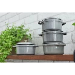 Staub Cocotte 16 Cm, Redondo, Gris Grafito, Hierro Fundido -Cocina Comercio 750032233