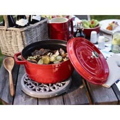 Staub Salvamanteles 23 Cm, Redondo, Hierro Fundido, Gris Grafito -Cocina Comercio 000017190