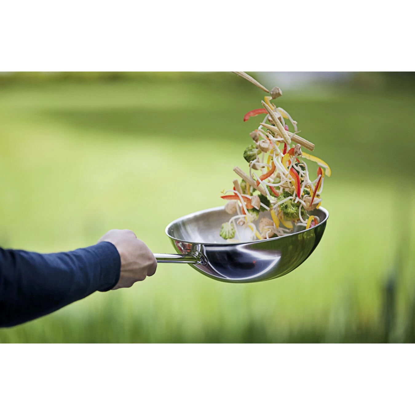 Demeyere Wok Fondo Plano 26 Cm, 18/10 Acero Inoxidable, Plata 5 Demeyere Wok Fondo Plano 26 Cm, 18/10 Acero Inoxidable, Plata - Imagen 3