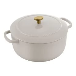 Ballarini Cocotte 24 Cm, Redondo, Blanco Marfil, Hierro Fundido