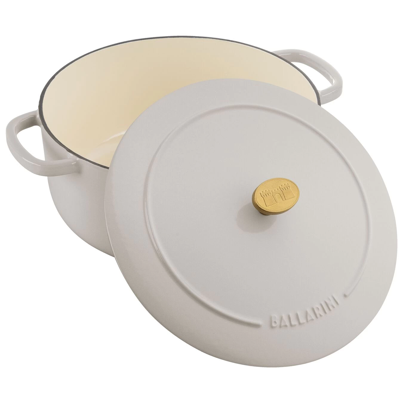 Ballarini Cocotte 24 Cm, Redondo, Blanco Marfil, Hierro Fundido 5 Ballarini Cocotte 24 Cm, Redondo, Blanco Marfil, Hierro Fundido - Imagen 3