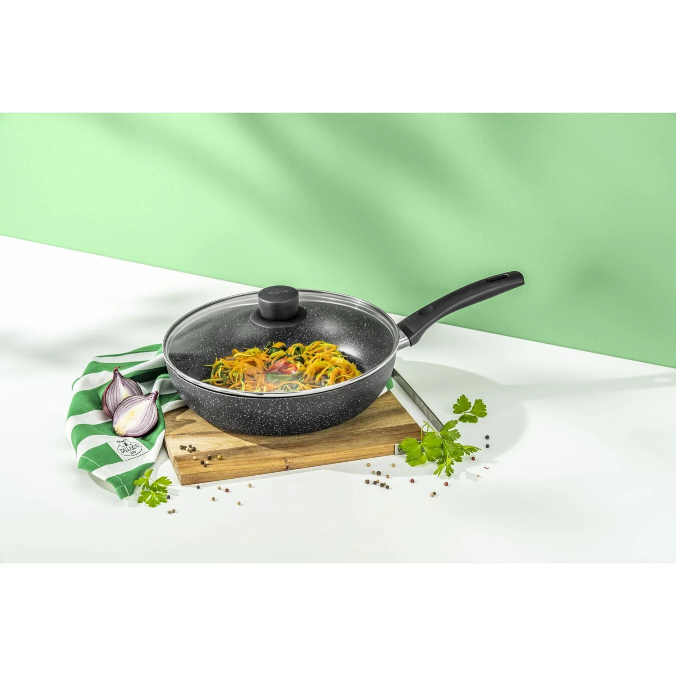 Ballarini Cazuela Con Tapa De Cristal 28 Cm, Aluminio 4 Ballarini Cazuela Con Tapa De Cristal 28 Cm, Aluminio - Imagen 2